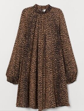 H&M Brown Leopard Sheer Long-Sleeve Tunic